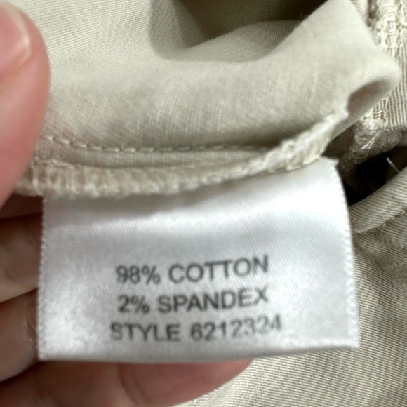 Tory Burch zipper front logo crop khaki pants size 0 - Picture 9 of 10